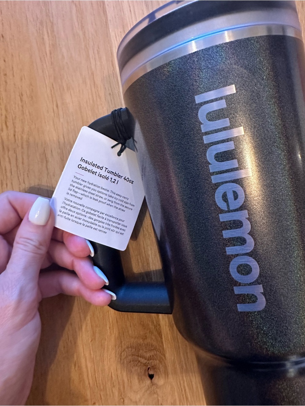 NWT Lululemon Insulated Tumbler 40oz Iridescent Black - Picture 6 of 9
